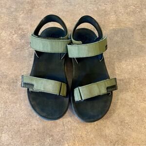 Reef Fanning Baja Green & Black Gorpcore Sandals, Adjustable Straps Mens Size 8